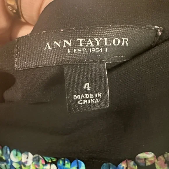 Ann Taylor Black Skirt with Blue and Green Sequins - Picture 2 of 6